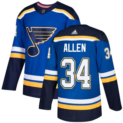 Adidas Men St.Louis Blues #34 Jake Allen Blue Home Authentic Stitched NHL Jersey
